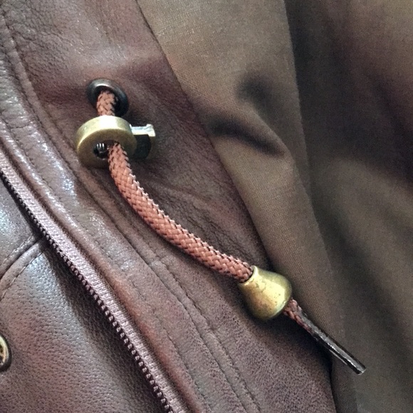 Vintage Acton The Old Hyde House 3/4 length leather hooded coat - Picture 14 of 16